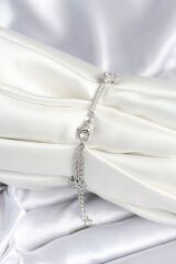 Pirinç Gümüş Renk Yıldız Model Kadın Bileklik