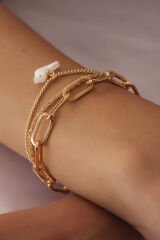 Gold Renk Kuş Figür Kadın Kombin Bileklik