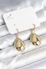 Gold Renk Pirinç Damla Model Kadın Küpe