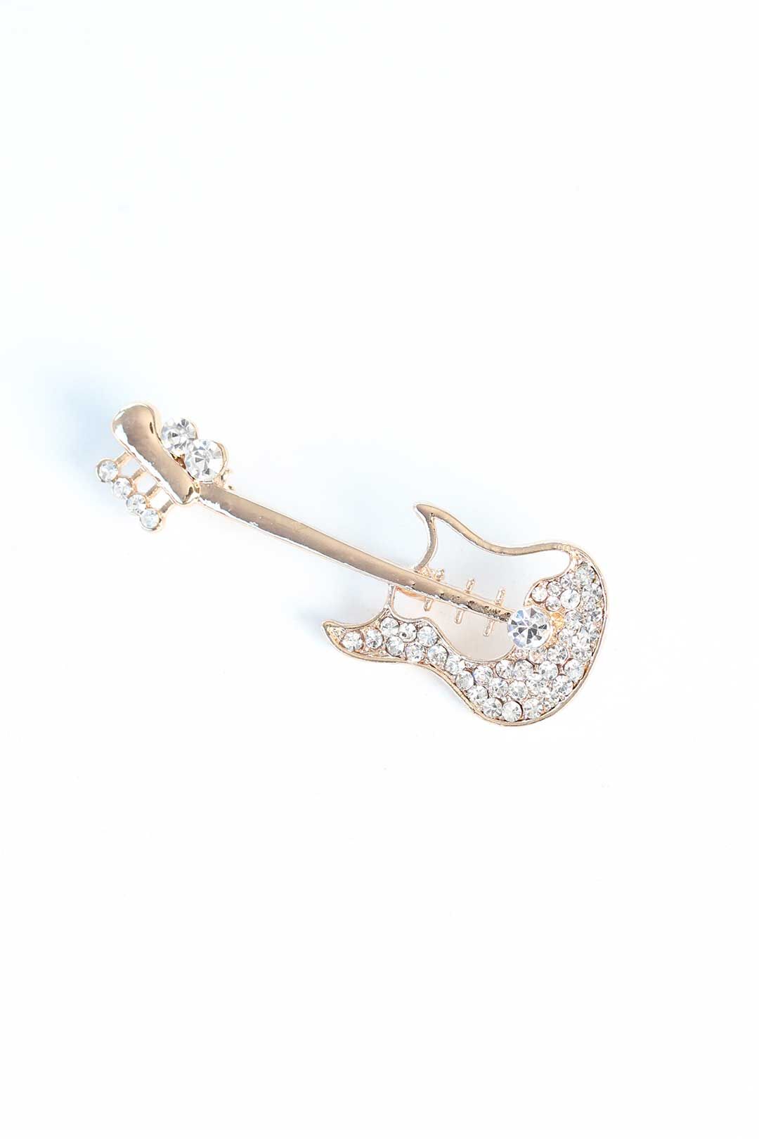 Zirkon Taşlı Metal Broş