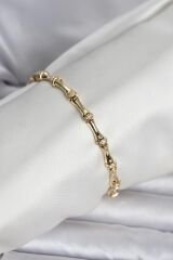Pirinç Gold Renk Kemik Model Kadın Bileklik