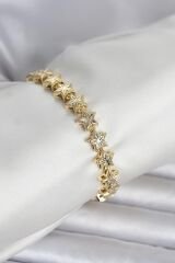 Pirinç Gold Renk Yıldız Model Kadın Bileklik