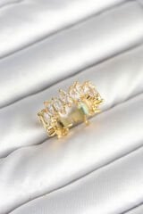 Pirinç Arpa Baget Zirkon Taşlı Kadın Yüzük