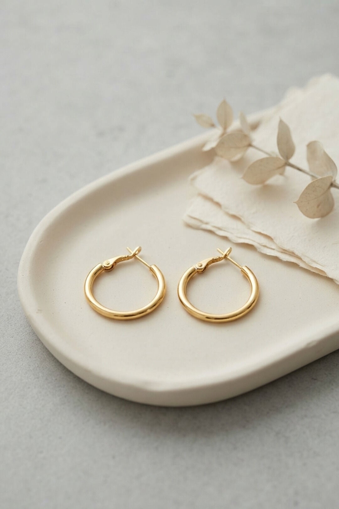 316L Çelik Gold Renk 22 mm Halka Küpe