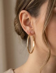 Pirinç Halka Model Gold Renk Kadın Set Küpe