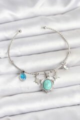 Caretta Caretta Charmlı Gümüş Renk Kadın Bileklik