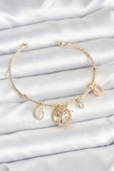 Hayat Ağacı Charmlı Gold Renk Pirinç Kadın Bileklik