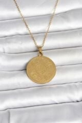 316L Çelik Gold Renk Ayetel Kürsi Yazılı Kolye