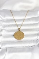 316L Çelik Gold Renk Ayetel Kürsi Yazılı Kolye