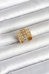 316L Çelik Gold Renk Zincir Model Kadın Yüzük