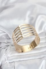 Gold Renk Pirinç Kaburga Model Kadın Bileklik