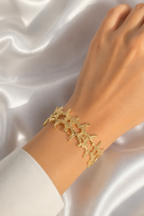 Pirinç Gold Renk Vintage Kadın Bileklik