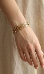 316L Çelik Gold Renk Vintage Model Kadın Kelepçe Bileklik