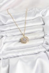 316L Çelik Zincir Gold Renk Zirkon Taşlı Kadın Kolye