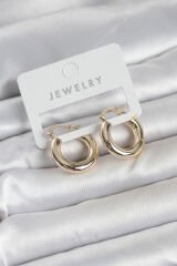 Gold Renk Pirinç Halka 20 mm Kadın Küpe