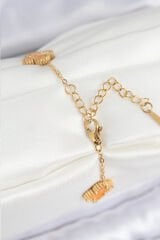 316L Çelik Sedefli Turuncu Gold Renk Yonca Kadın Bileklik