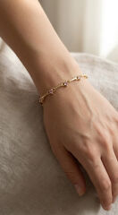 Yıldız Model Gold Renk Pirinç Bileklik