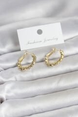 Gold Renk Pirinç Dorika Halka Kadın Küpe
