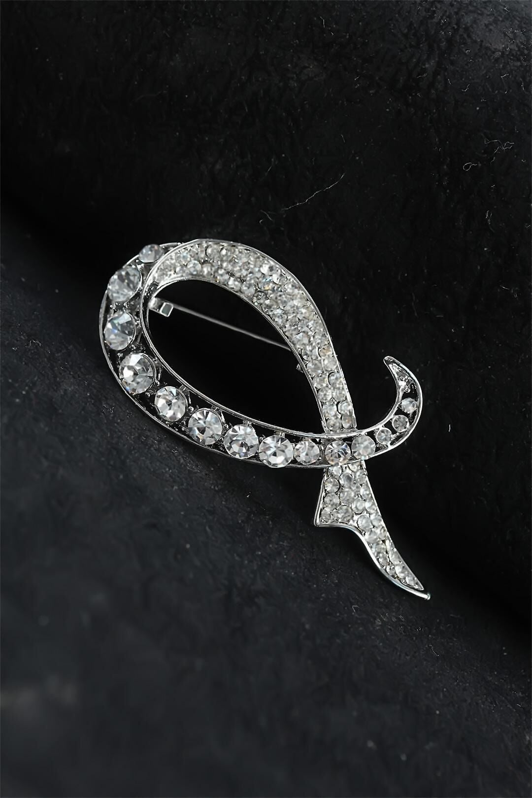 Zirkon Taşlı Metal Broş