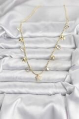 Pirinç Gold Renk Yıldız Model Kadın Kolye