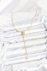 316L Çelik Zincir Gold Renk Yılan Model Y Kolye