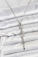 316L Çelik Zincir Gümüş Renk Güneş ve Enerji Model Kadın Y Kolye