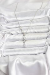 316L Çelik Zincir Gümüş Renk Yonca Model Kadın Kolye