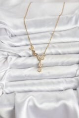 316L Çelik Zincir Gold Renk Kelebek Model Kadın Kolye