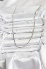 316L Çelik Zincir Gümüş Renk 60 cm Yılan Zincir Kadın Kolye