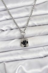 316L Çelik Zincir Gümüş Renk Vintage Model Kadın Kolye