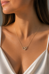 316L Çelik Gold Renk Zirkon Taşlı Tiffany Model Kadın Kolye