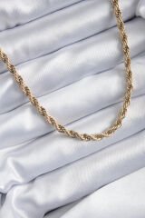 316L Çelik Gold Renk 60 cm Burgu Model Kadın Kolye