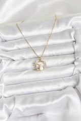 316L Çelik Zincir Gold Zirkon Taşlı Yılbaşı Temalı Kadın Kolye