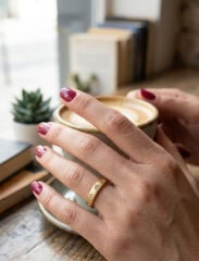 Pirinç Gold Renk Yıldız Detaylı Alyans Model Kadın Yüzük