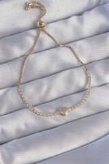 Pirinç Gold Renk Zirkon Taşlı Charm Model Asansörlü Bileklik