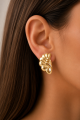 316L Çelik Gold Renk Vintage Model Kadın Küpe
