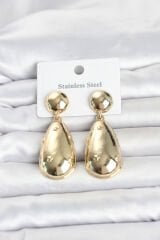 316L Çelik Gold Renk Damla Model Kadın Küpe