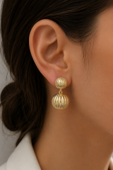 316L Çelik Gold Renk Vintage Model Kadın Küpe