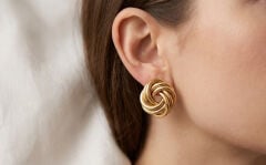 Pirinç Gold Renk Vintage Kadın Küpe