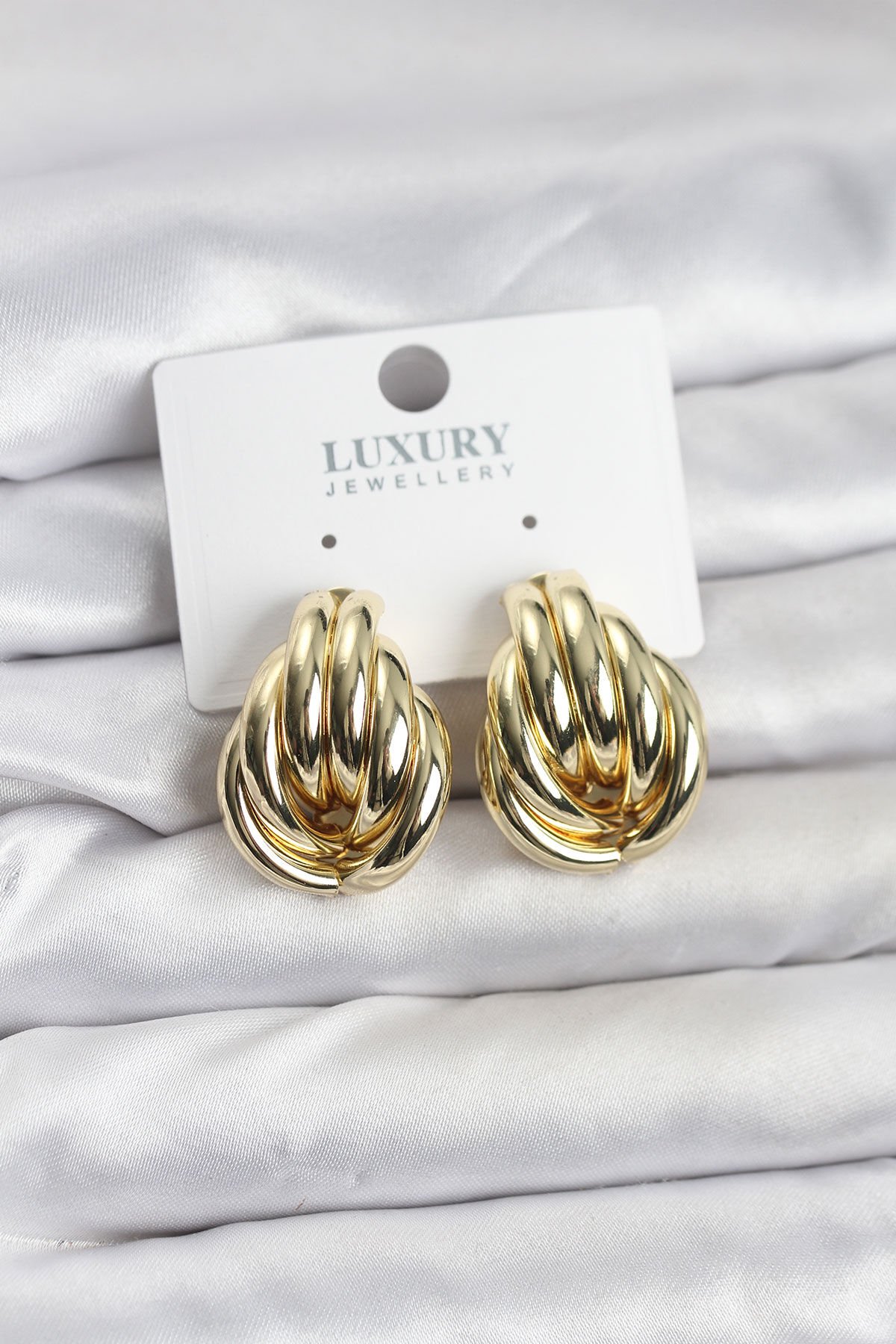 Pirinç Gold Renk Vintage Kadın Küpe