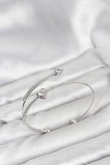 Kalp Model Pirinç Gümüş Renk Kadın Bileklik