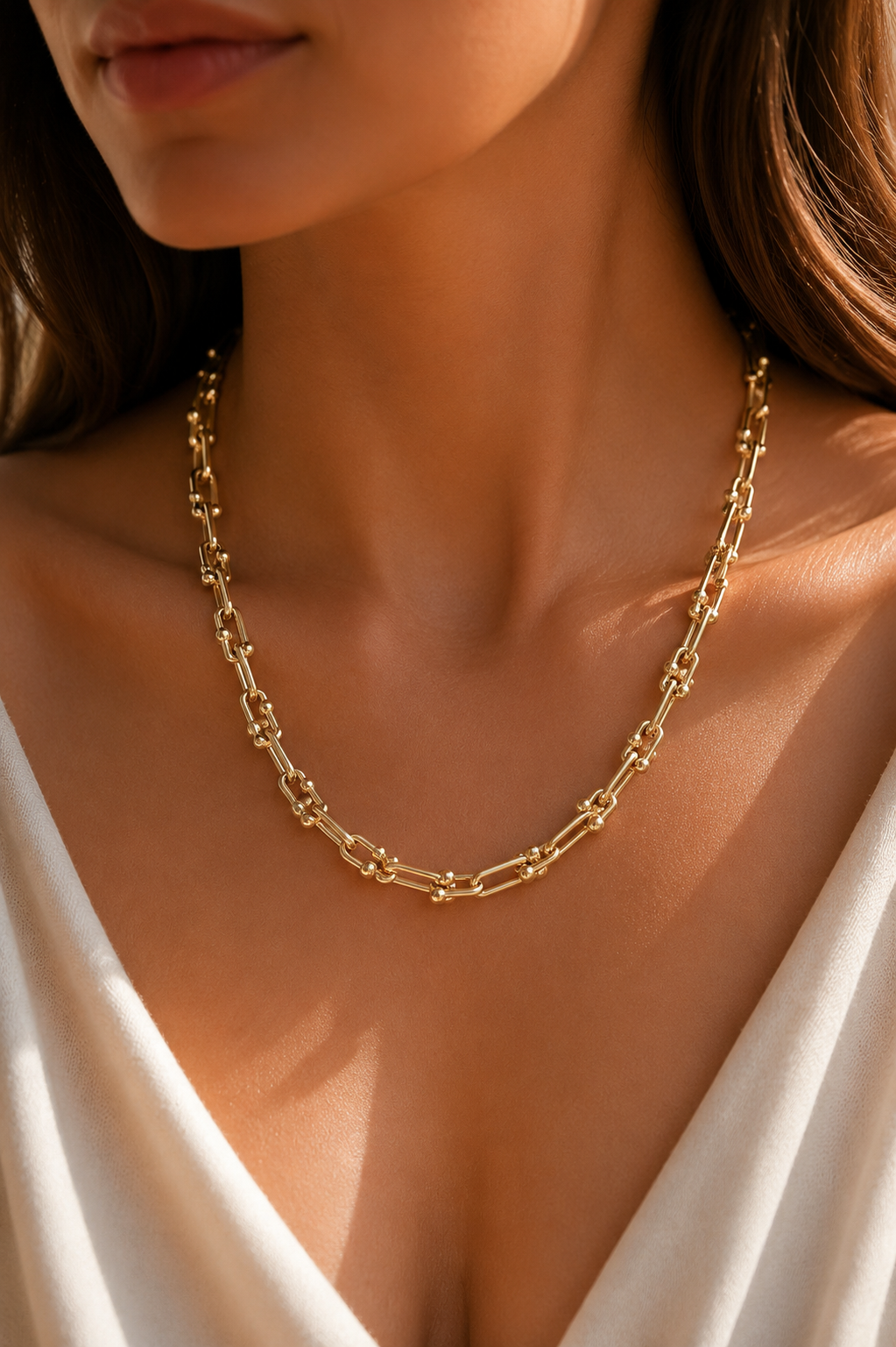 Pirinç Gold Renk Tifani Model Kadın Kolye