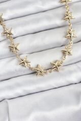 Yıldız Model Pirinç Gold Renk Kadın Kolye