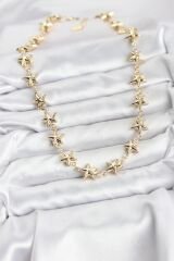 Yıldız Model Pirinç Gold Renk Kadın Kolye