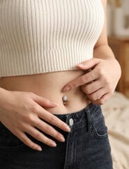 316L Cerrahi Çelik Çiçek Model Göbek Piercing