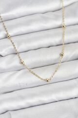 CM Gold Renk Top Zincirli Kadın Kolye